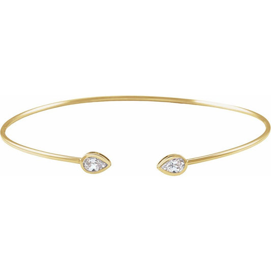 14K Yellow Gold Lab-Grown Diamond Bangle Bracelet (1/2 CTW)