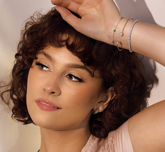 14K Yellow Gold Lab-Grown Diamond Bangle Bracelet (1/2 CTW)