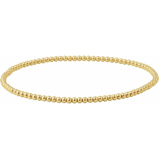 Gold-Filled Beaded Elastic Bracelet