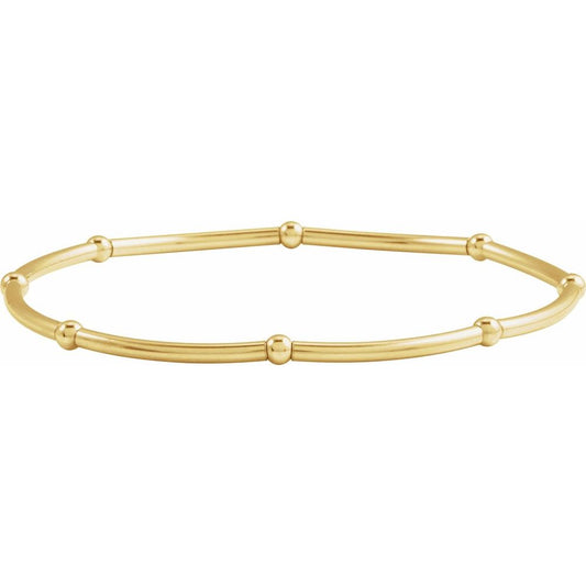 14K Yellow Gold-Filled Elastic Tube Bead Bracelet
