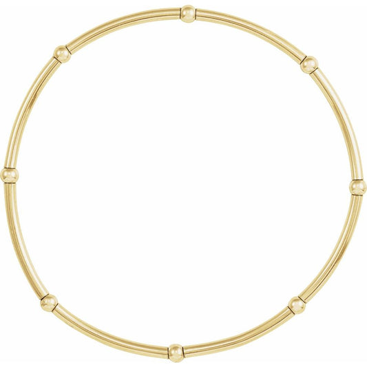 14K Yellow Gold-Filled Elastic Tube Bead Bracelet