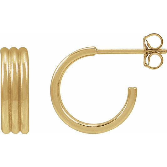 14K Yellow Gold-Filled Medium Hoop Earrings (12 mm)