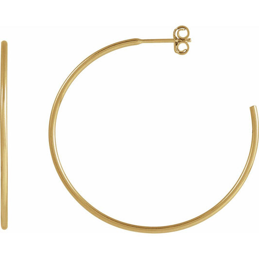 14K Yellow Gold-Filled Large Hoop Earrings (38 mm)